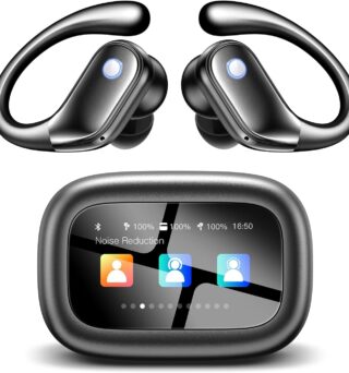 jaddsa Wireless Earbuds, Bluetooth 5.4 Sport Headphones with Smart Charging Case, ENC Noise Cancelling, Ear Buds with IPX7 Waterproof & Bass Stereo Sound for iOS, Android – Mattle Black