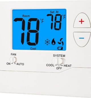 Non-Programmable Thermostats for Home,Digital Energy-Saving Thermostat,Conventional Single-Stage Systems up to 1 Heat/1 Cool Easy DIY Install